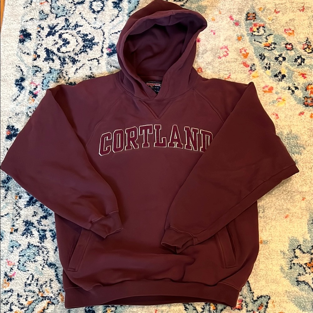 Preowned Maroon SUNY Cortland Hoodie for Men or women size Medium